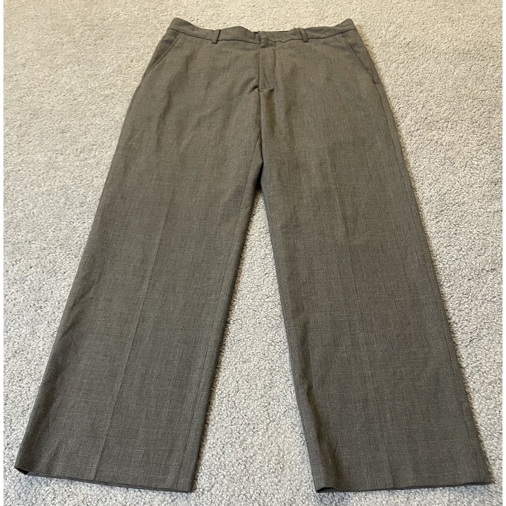 Y2K Express Editor Fine Plaid Pants Women's 32/30 Gray Academia Classic Career